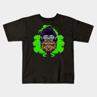 Gorilla with Gas Mask Illustration Kids T-Shirt